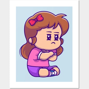 Cute Girl Angry Cartoon Posters and Art